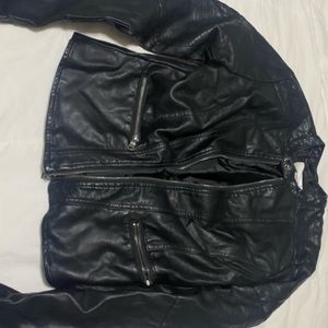 Black faux leather jacket